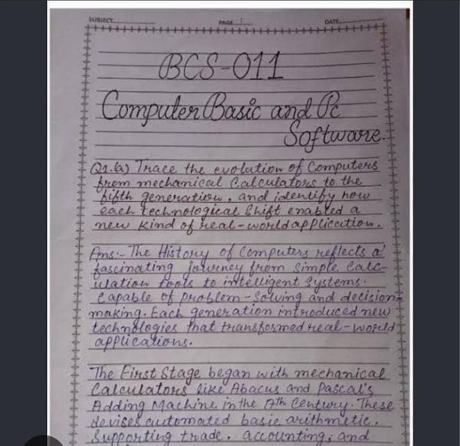 IGNOU,  BCA handwritten assignment 0