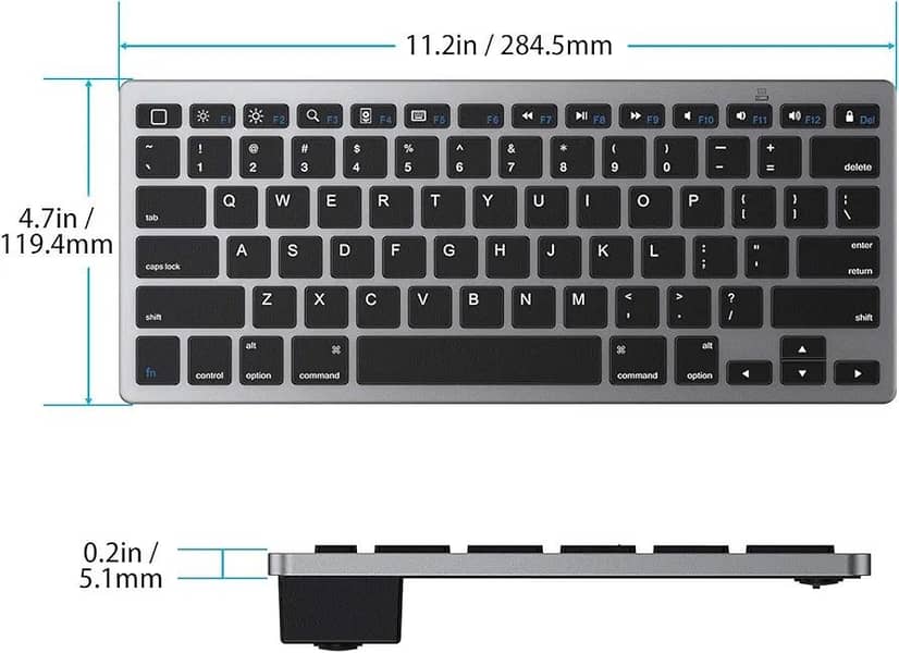 Limeide Ultra-Slim mini Bluetooth Rechargeable Type-c Keyboard 4