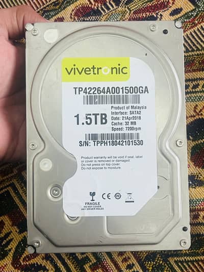 1.5 TB hard drive