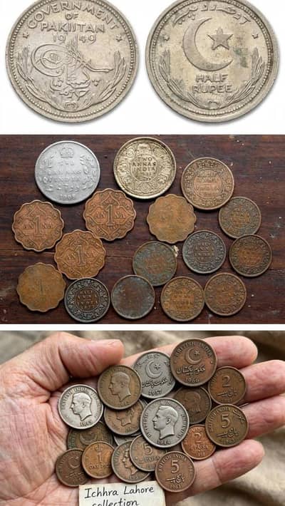 1949 Half Rupee + 13 British Coins - 14000 Fixed Ichhra