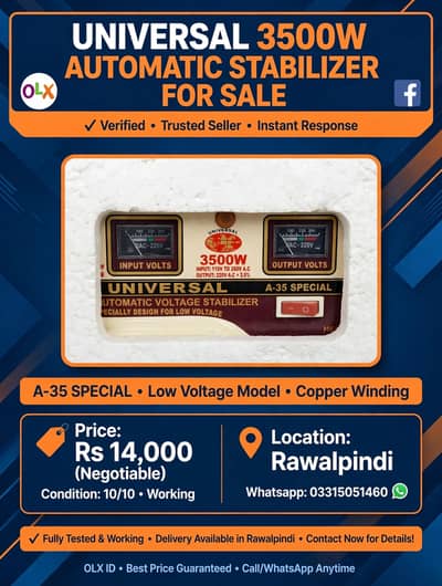 Universal 3500W A-35 Special Stabilizer - 10/10 Condition