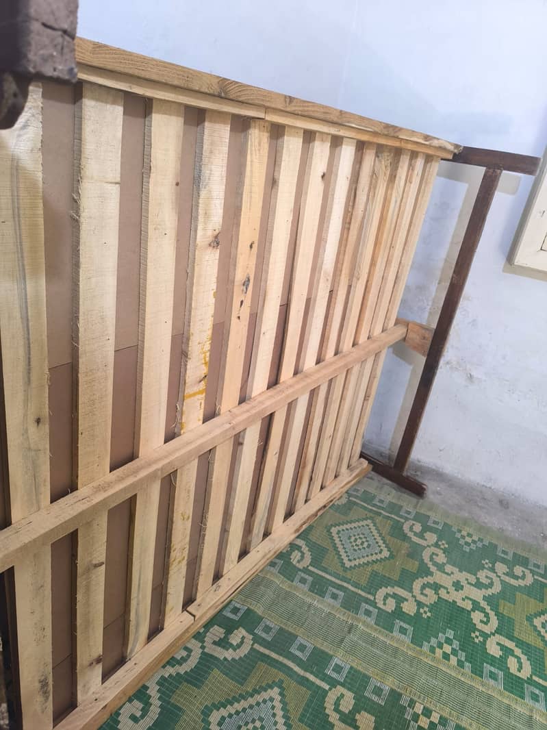 Solid Wooden Double Bed with mattress 1