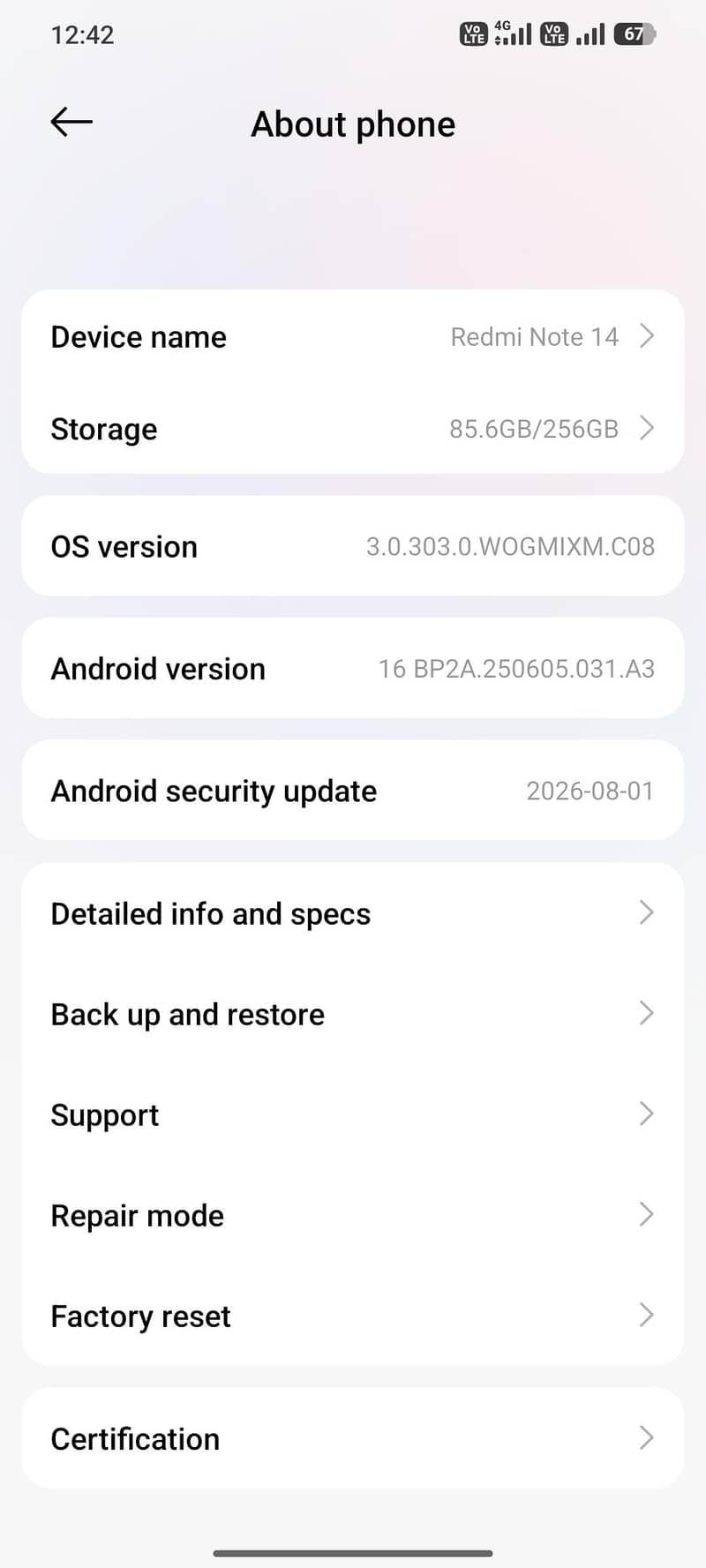 Xiaomi redmi note 14 7