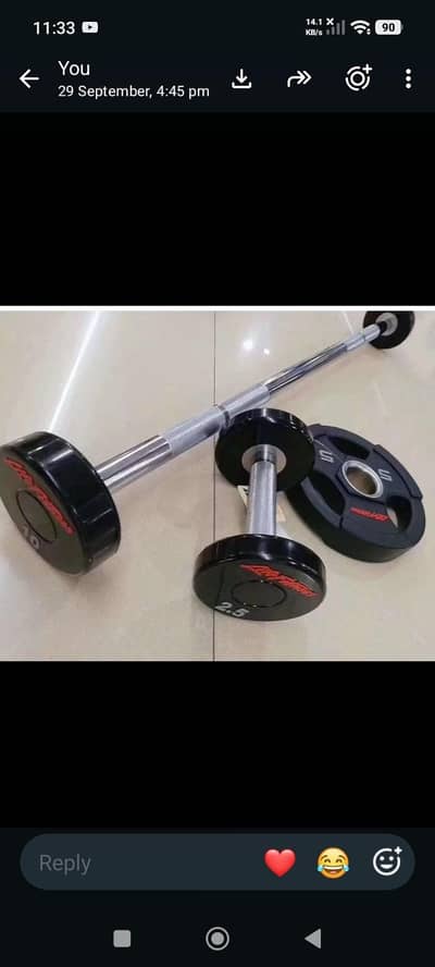 Lifefitness Dumble and plates  Price 1250 per kg