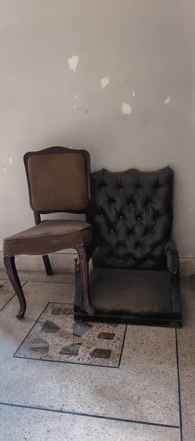 Wooden 2 Broken Chairs