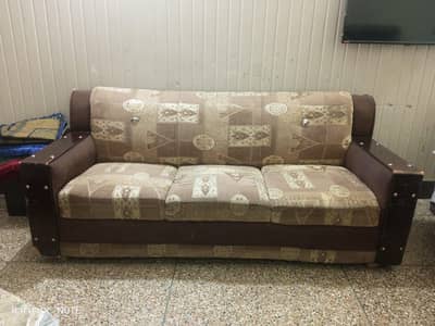 quality wood sofa set brown colour