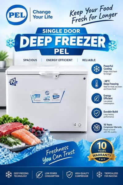 PEL Chest Freezer | 10 Year Warranty | Fast Cooling |Energy Efficient
