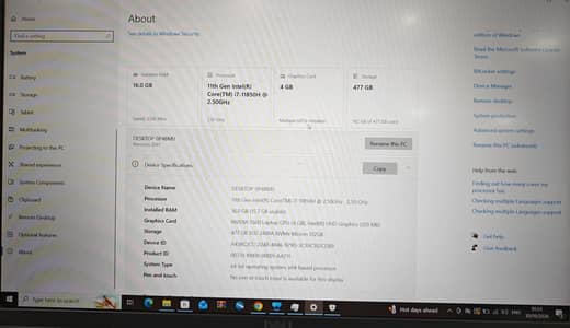 Dell laptop 11th Gen. i7 vPRO with 4GB graphic card(Nvidia)