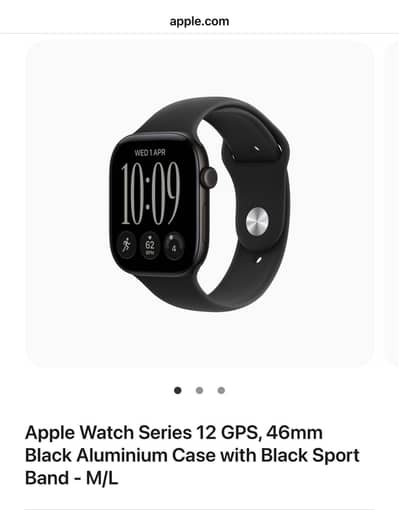 LATEST Apple watch series 12 (black with black strap) 46mm