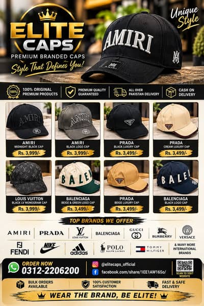 Elite Caps – Exclusive Luxury Designer (Amiri, Prada, LV & gucci More