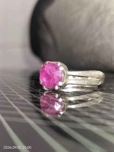 A top quality original Afghani Ruby pink. . handmade pure silver ring