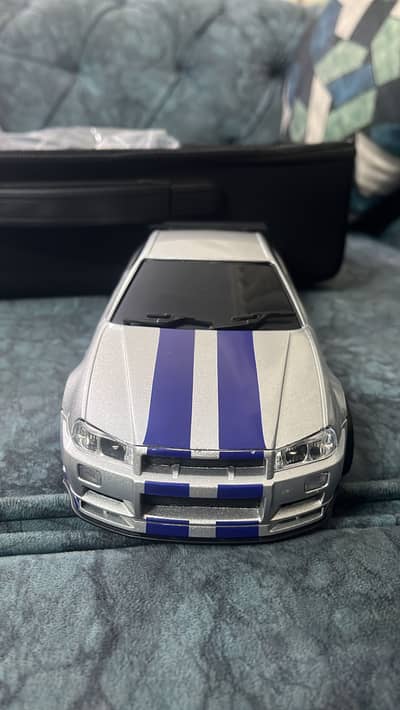 LDRC Nissan Skyline GTR R34 RC Drift Car – 1:18 Scale, Silver