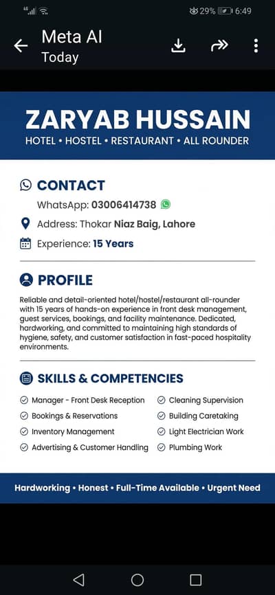 All over Lahore  Full all rounder hostel hotel building a mentananc