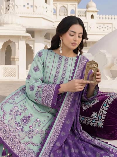 3 PCs woman unsitched dress