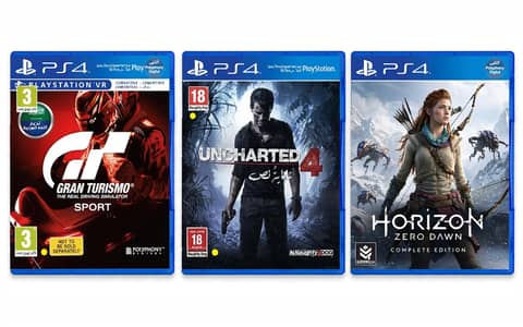 PlayStation4.3Gamesbundle Horizon zero dawn, Uncharted 4, GranTurismo