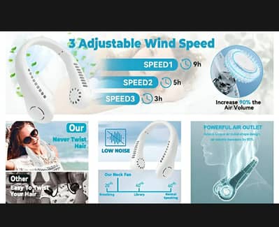 Portable Neck Fan – Hands Free Mini Fan