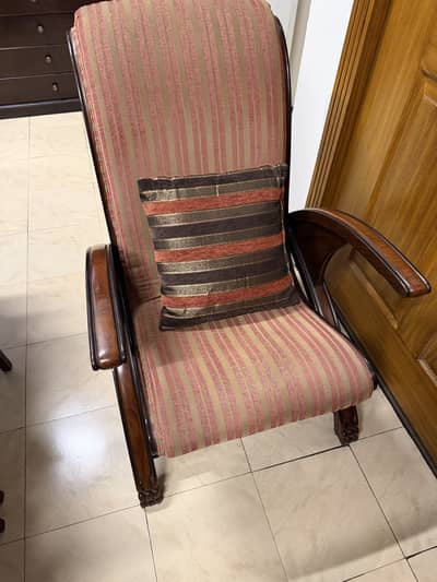 two singe sofas arm chair with table