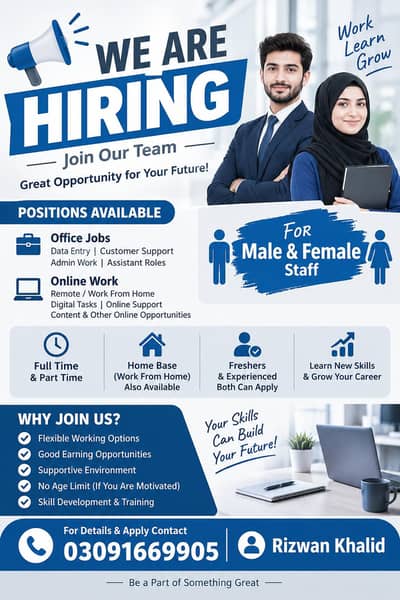 we are hiring male and female staff for  job office and home base work