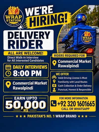 Delivery Rider Required