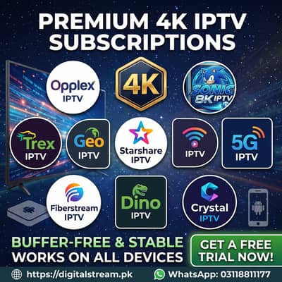 Premium 4K IPTV Subscriptions | Opplex, Trex, Soni 8K & Netflix, Prime