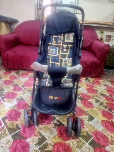 Bravo Baby Pram / Stroller – Navy Blue, Excellent Condition
