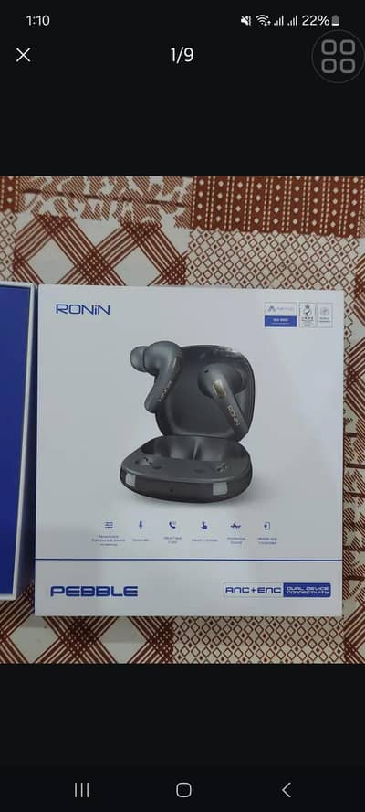 Ronin Pebble Wireless Earbuds with ANC ENC QUAD MIC Better Sound