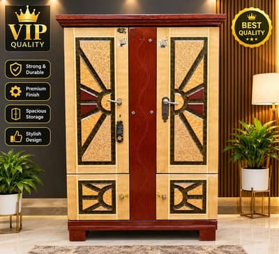 VIP Quality 2 Almirah/Steel and Designer Wooden Wardrobe|Premium Stora
