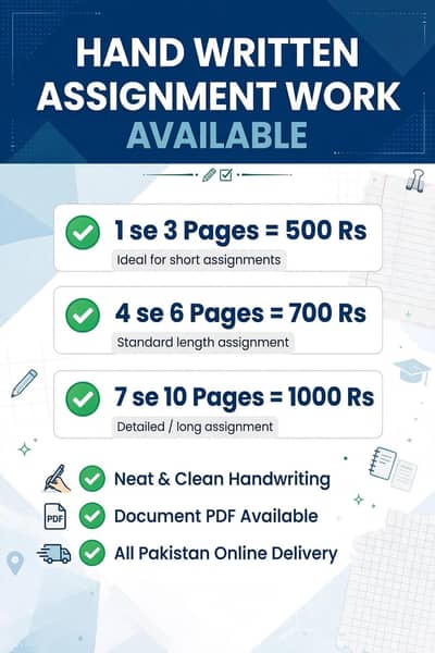 Hand Written Assignment Work Available