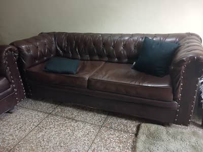 used leather sofa