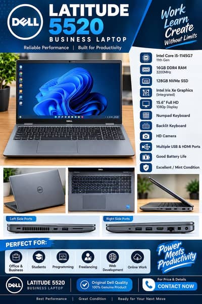Dell Latitude 5520 — Core i5 11th Gen | 16GB RAM