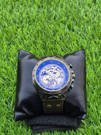 Retro Style Skeleton Automatic Mechanical Watch