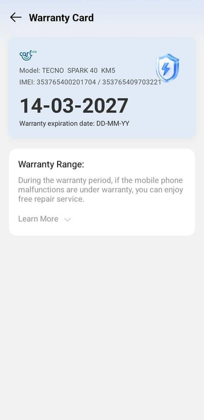 Techno Spark 40 Under Warranty