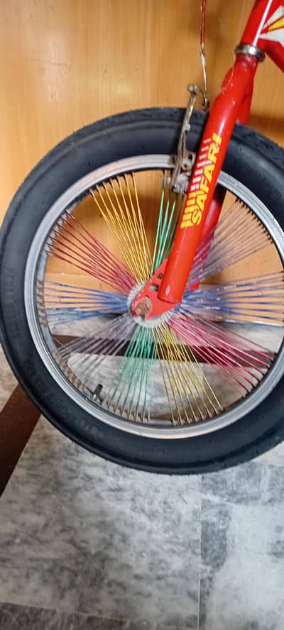 cycle in red colour made in japan