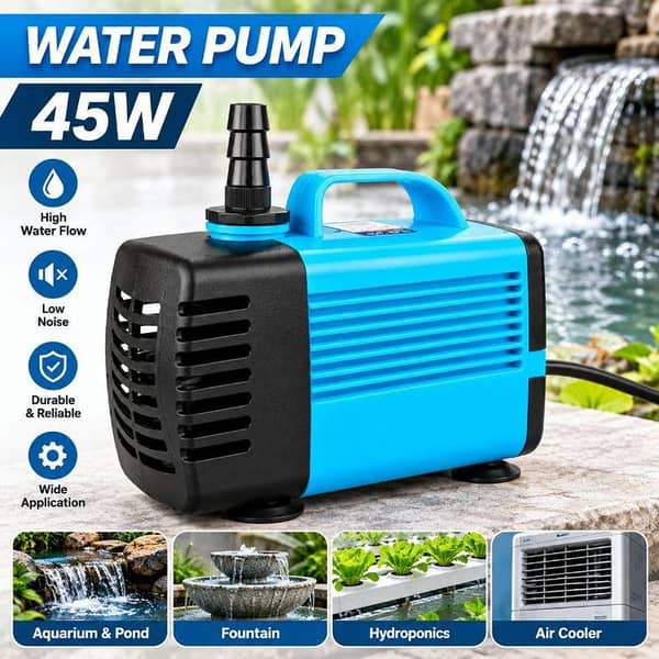 Water Pump 45W Super Extra Power Full Big In Size Alfa 220V-250V With 800L/H Adjustable Flow and 2.8m Lift for  Room Air Cooler, Hydroponics, Aquarium, Fountains  & Other Multiple Purpose