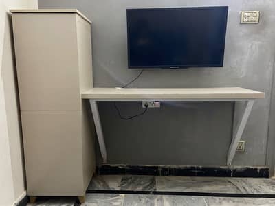 Wall Mounted Study/Computer Table with Storage Cabinet for Sale