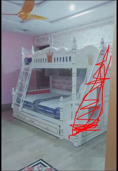 Triple Story Bed Set For Girls | Solid Wood | Bunk Bed | Bed For Kids
