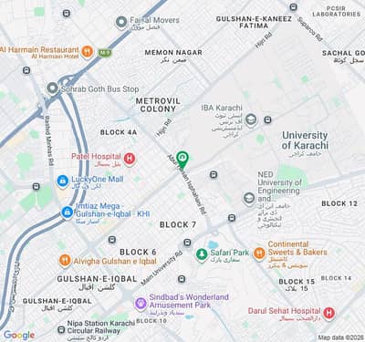 Flat for Sale 2 Bedroom Drawing Lounge 2nd Floor Boundary wall Project Block 7 Gulshan-e-Iqbal key Available