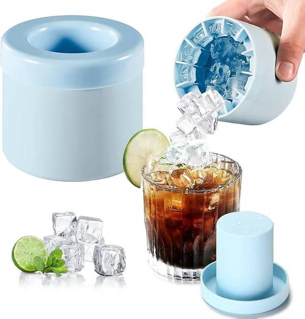 SP Dealz Crushed Ice Maker Cup with 60 Ice Cubes – Food-Grade Silicone Freezer Tray for Juices and Drinks