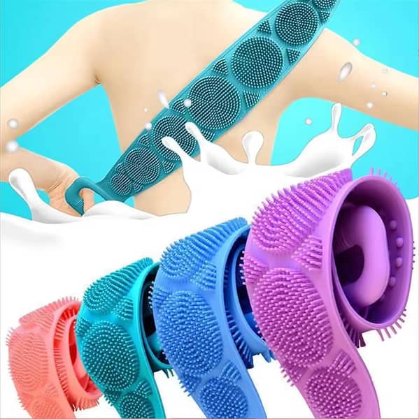 SP Dealz Silicone Shower Back Scrubber with Long Adjustable Handle