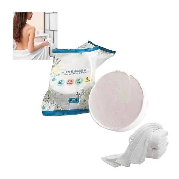 SP Dealz Compressed Cotton Bath Towel – Disposable Portable Travel Towel for Camping, Hiking, Beach, Gym and Outdoor Use