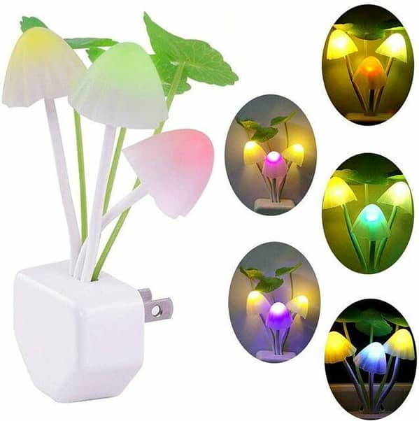 SP Dealz 7-Color Changing Mushroom Night Light – Plug-In LED Sensor Lamp, Decorative Bedside Light for Kids & Adults