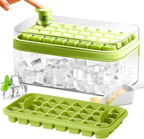 SP Dealz Ice Cube Tray with Lid & Storage Bin – 2 Pack, 64 Ice Cubes per Tray