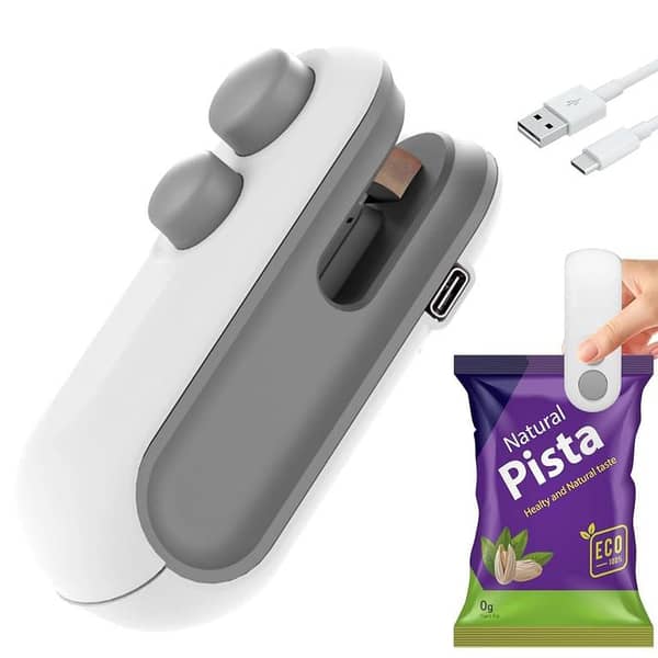 SP Dealz 2 in 1 Mini Bag Sealer – USB Rechargeable Portable Heat Sealer & Vacuum Food Sealing Machine, Handheld Chip & Snack Bag Sealer for Fresh Storage