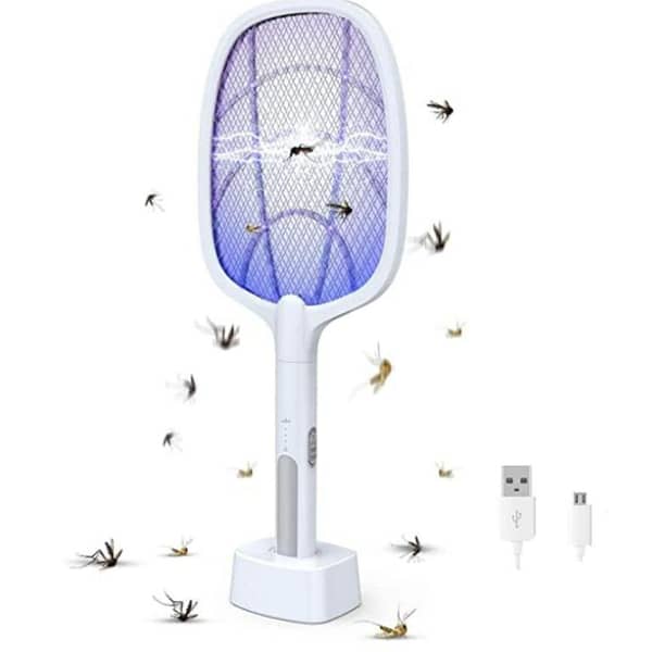SP Dealz Foldable 2-in-1 Rechargeable Mosquito Killer Racket with UV Light – Electric Fly Swatter & Bug Zapper