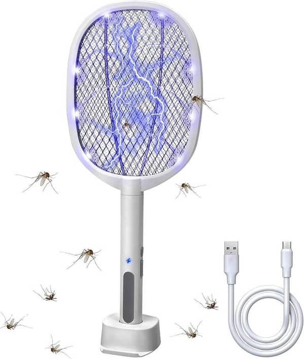 SP Dealz 2-in-1 Electric Mosquito Killer Racket Foldable Fly Swatter with UV Lamp, USB Rechargeable Bug Zapper
