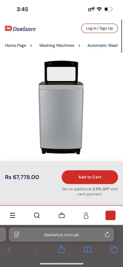 Dawlance automatic washing Machine