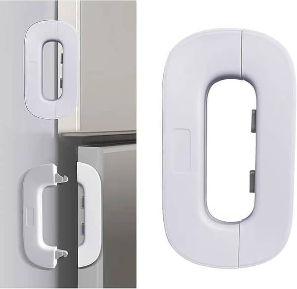 SP Dealz Child Safety Refrigerator Door Lock – Self-Adhesive Double-Button Lock for Home Use