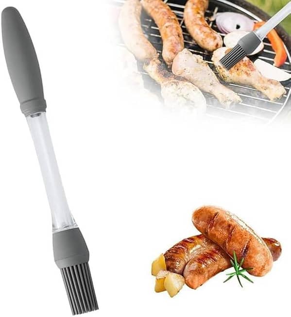 SP Dealz Silicone Oil Dispenser Brush 2 in 1 – Built-In Oil Container & Basting Brush for Baking, Cooking, BBQ, Grilling, Dosa Tawa & Air Fryer, Reusable Kitchen Accessory