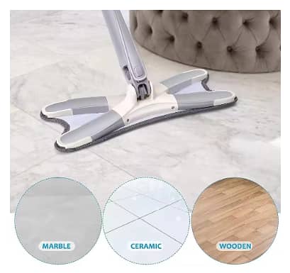 SP Dealz 360° X-Type Microfiber Floor Mop – Self-Squeeze Flat Mop with Replaceable Washable Pad, Wet & Dry Floor Cleaning Mop for Kitchen, Home, Hall, Tiles & Hardwood Floors