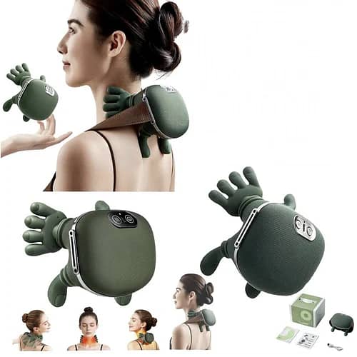 Wireless Neck & Shoulder Massager with Heat — Hand-Shaped Kneading Acupressure for Neck, Shoulder, Back and Body Pain Relief